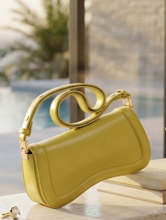 Handbags - Minimalist Chic Curves Women’s Mustard Leather Sculpted Max Shoulder Bag